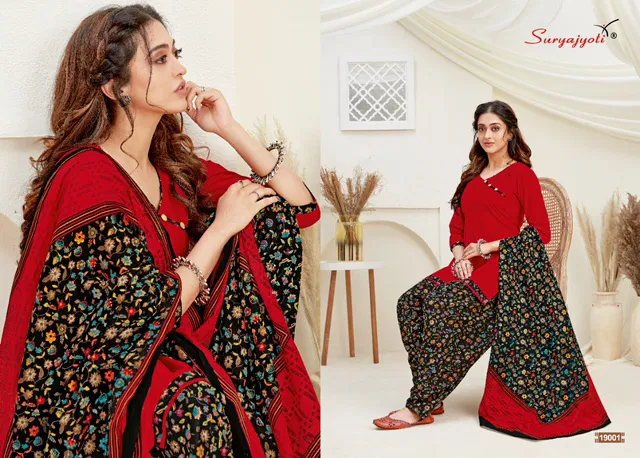 Suryajyoti Patiala Kudi 19 Latest fancy Regular Wear Printed Cotton Dress Material Collection
