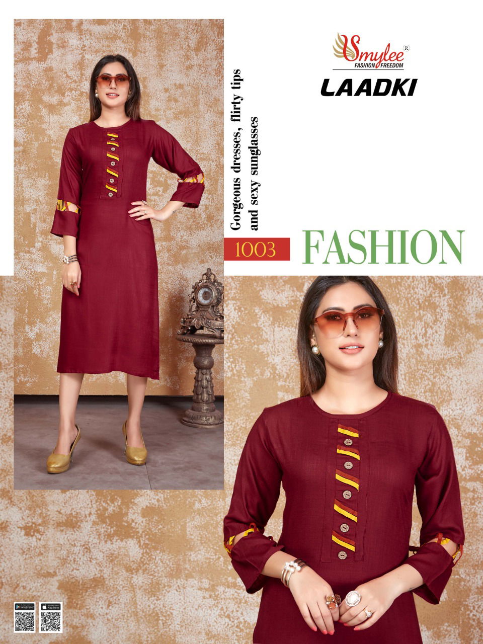 Smylee Ladki Heavy Latest Fancy Designer Ethnic Wear Rayon Casual Kurti Collection
