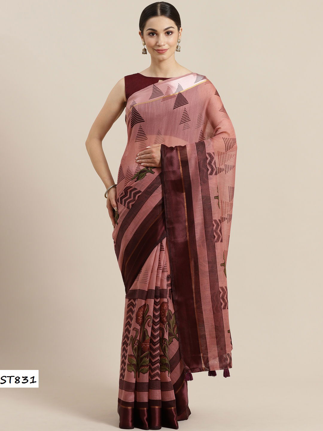 Daily Wear Stylish Collection Of Designer Linen Cotton Saree With Banglori Silk Blouse 