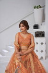 Rust Colour Banarsi Silk Lahenga With Blouse And Dupatta Suppliers In India Kf 2150