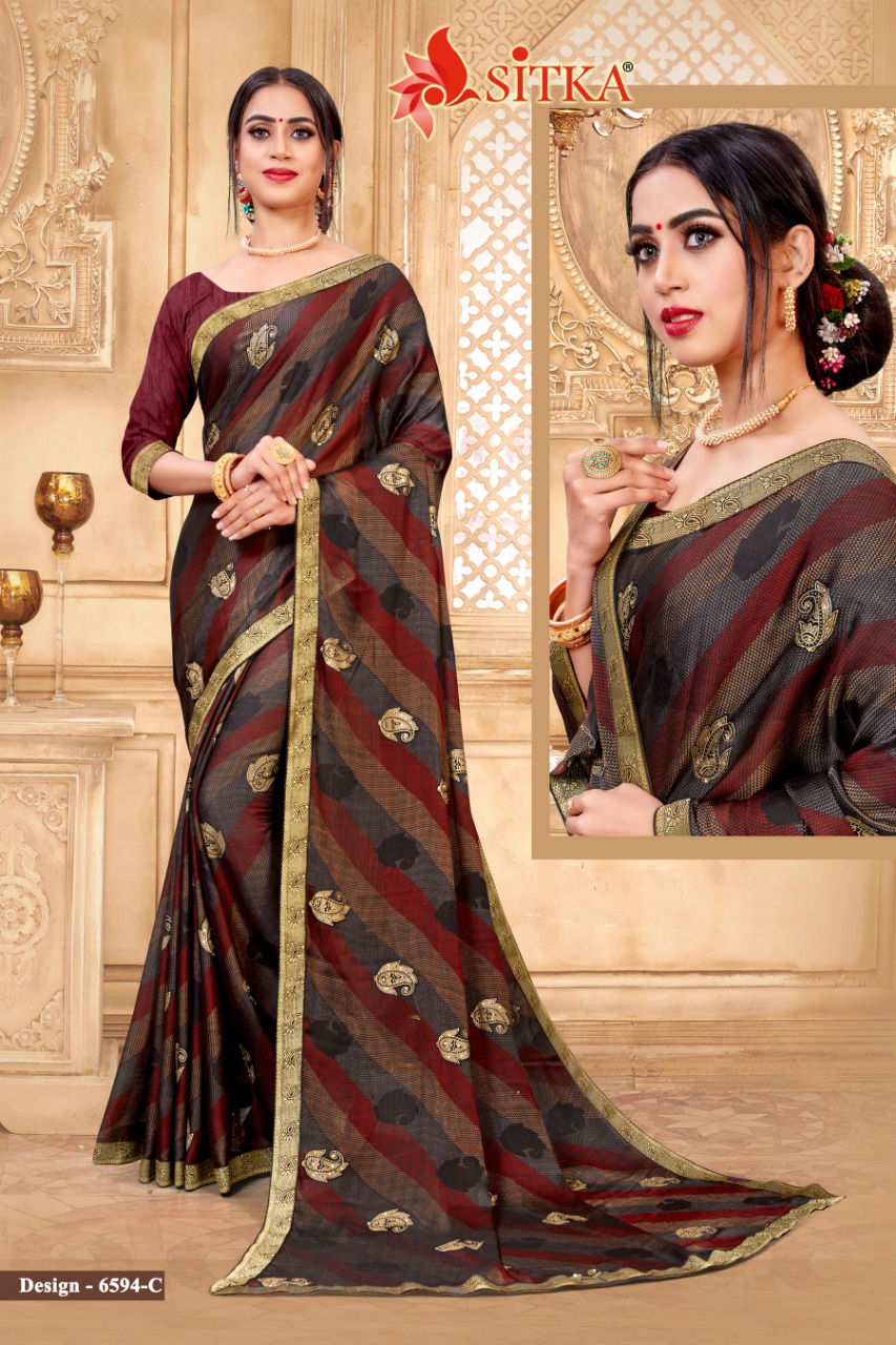 Minaj Black Moss Chiffon Latest Designer Festive Wear Printed Sarees Collection

