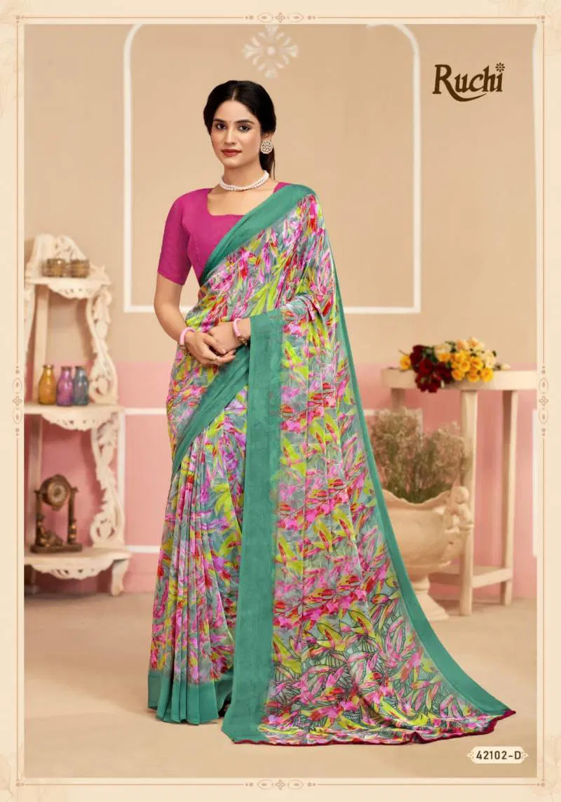 Ragaa Georgette 17 By Ruchi Printed Saree Wholesale Clothing Suppliers In India