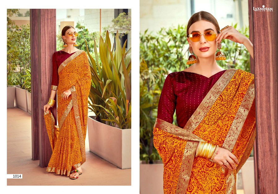 Kalista Shagun Casual Wear Georgette Printed Saree Collection
