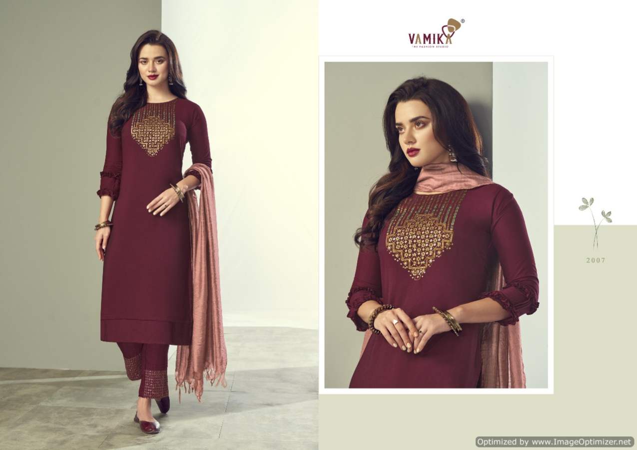 Vamika Ruhana Viscos Silk Festive Wear Designer Heavy Ready Made Collection

