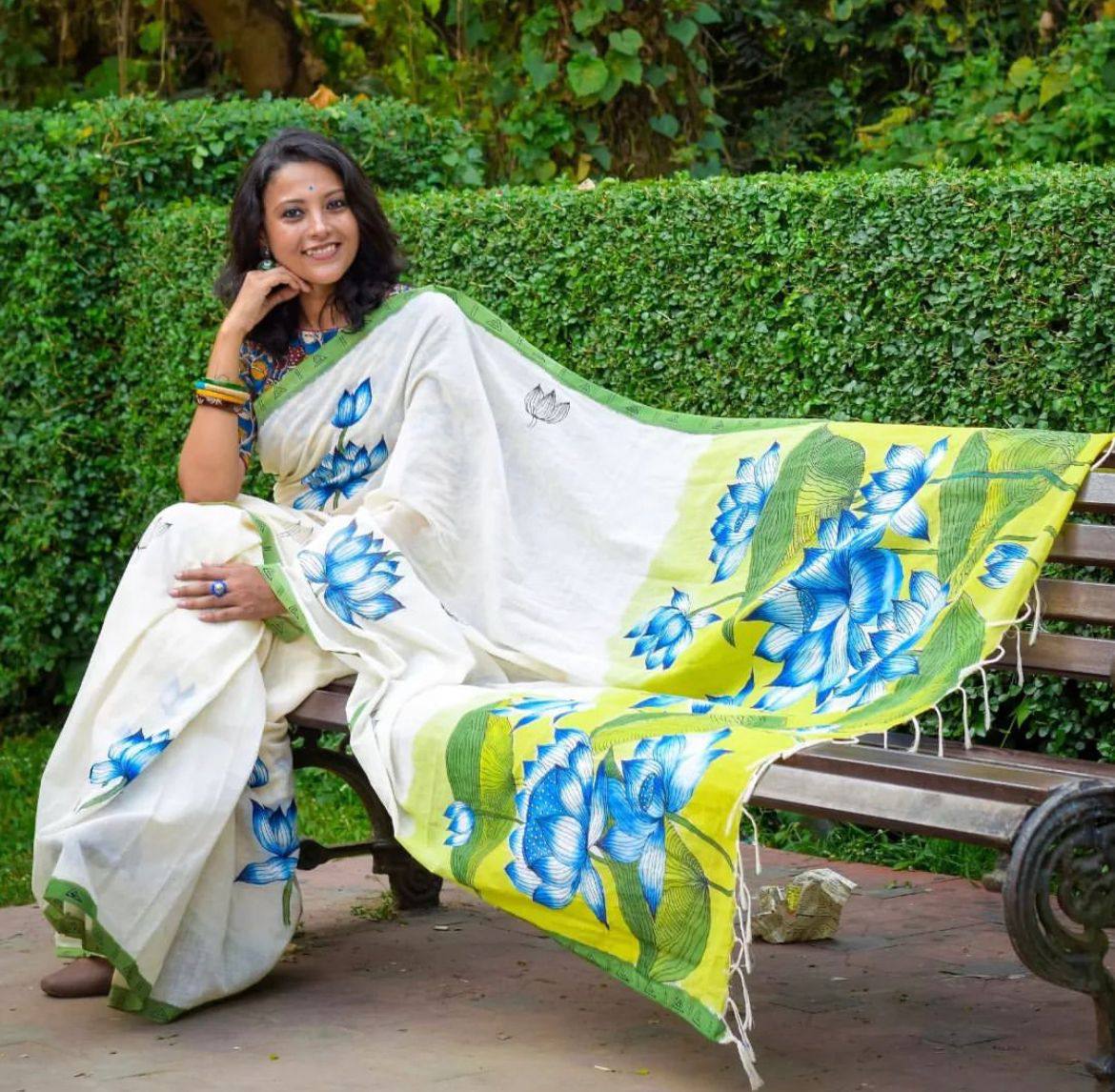 Mg 225  Linen Digital Printed Saree Catalog 