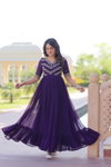 KA 1172 Faux Blooming Incredible Embroidery Gown Exporters In India