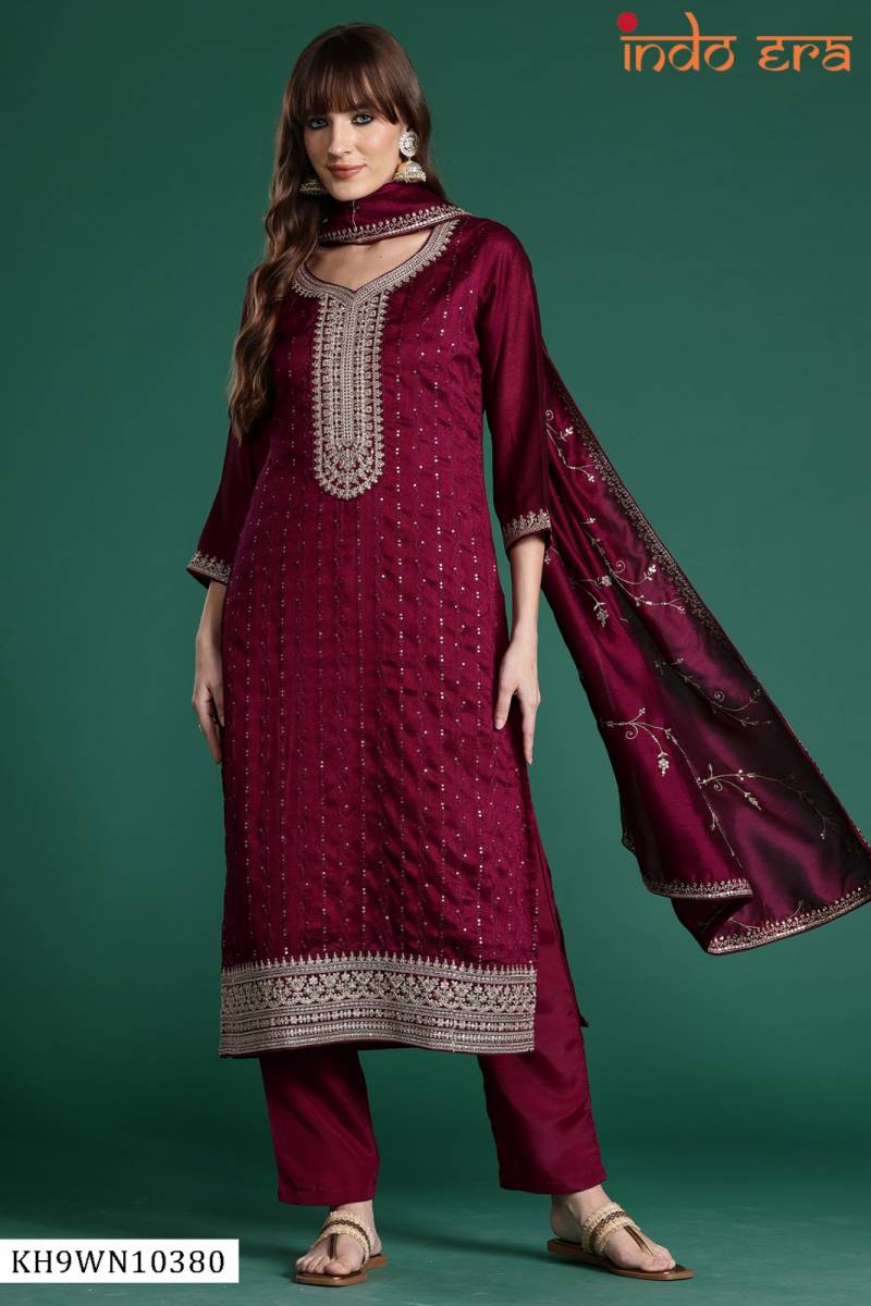 Indo Era 2564 Designer Silk Embroidered Kurti Bottom With Dupatta Wholesale Online