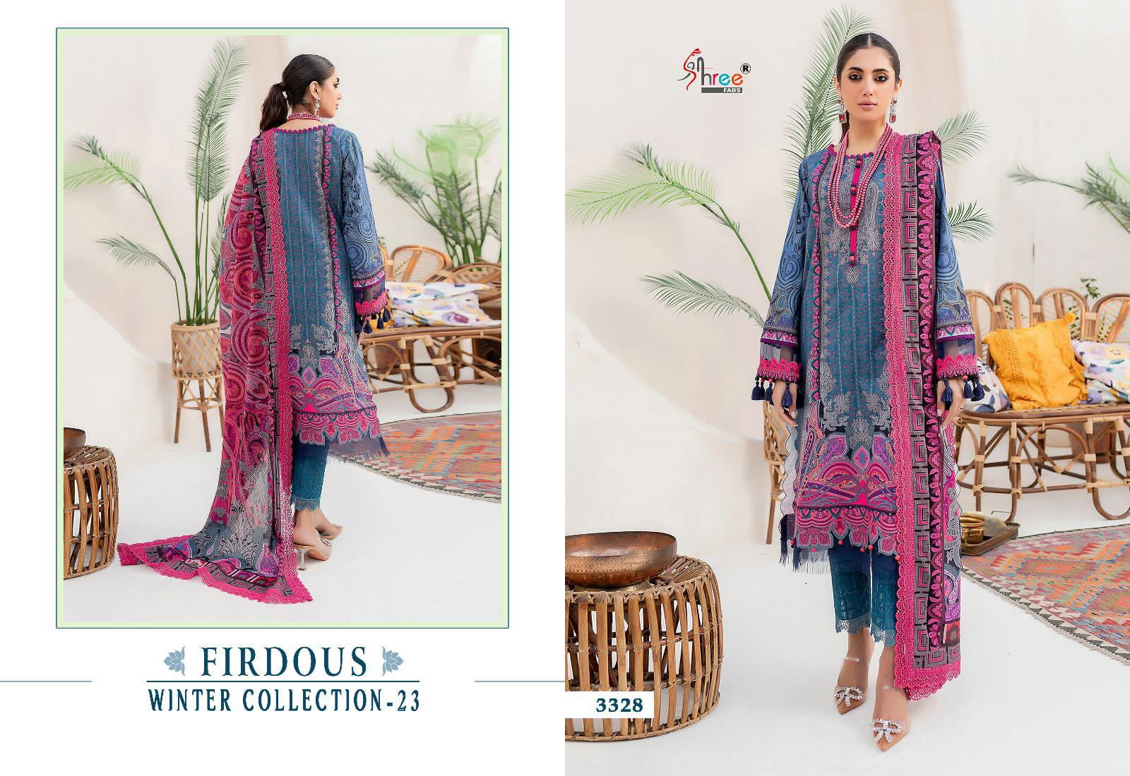 Shree Firdous Winter Collection 23 Embroidered Pashmina Pakistani Suits