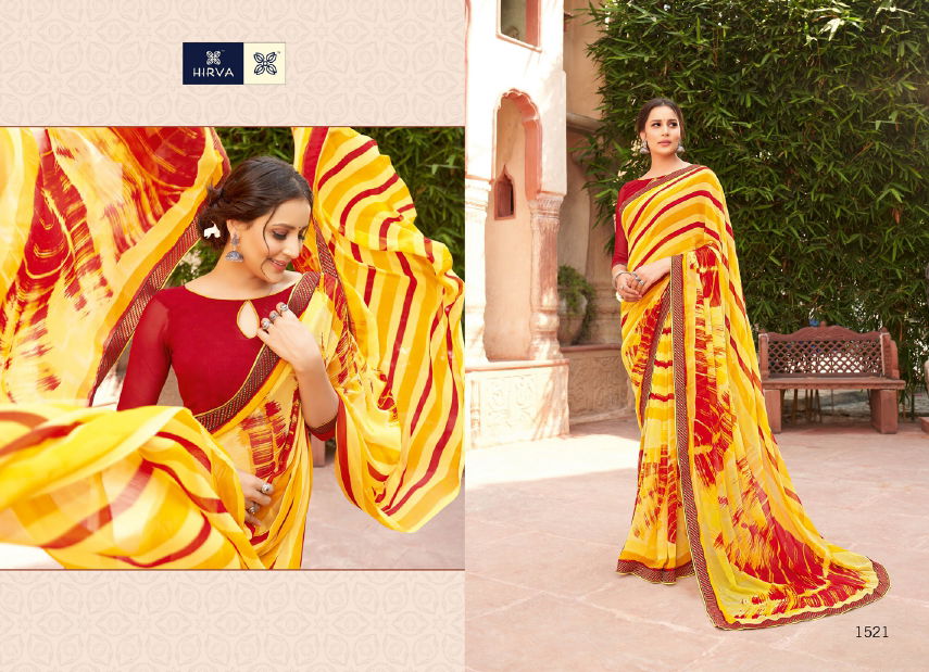 Hirva Sondariya 2 Exclusive Regular Wear Designer Lace Georgette Digital Festive Wear Sarees Collection 