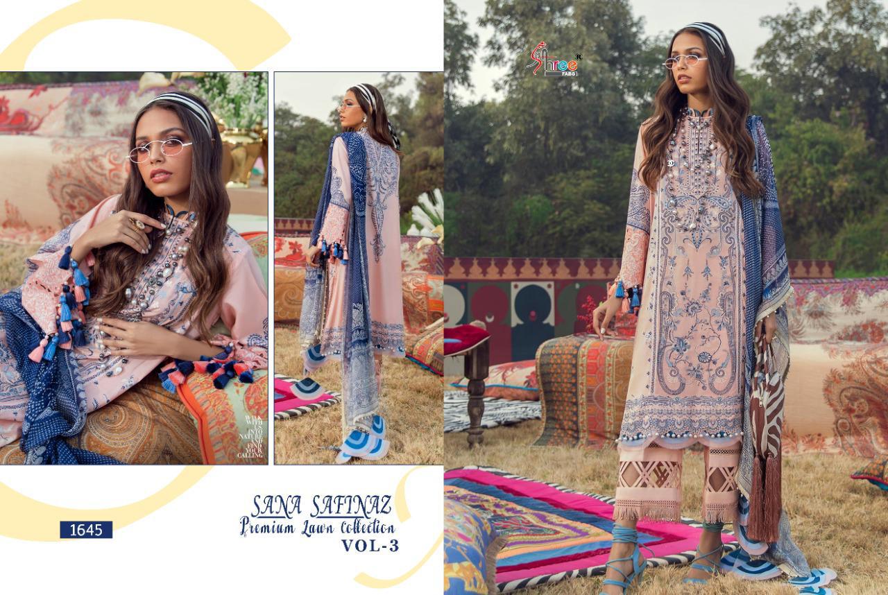 Shree Sana Safinaz Premium Fancy Designer Casual Wear Lawn Collection 3 Pakistani Salwar Suits Collection
