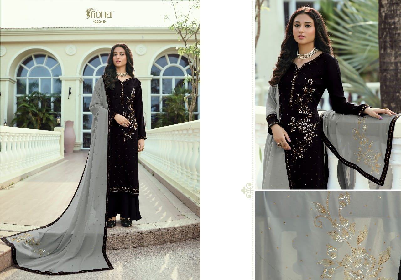 Fiona Gulzar 22951 Festive Wear Designer Soft Silk Jacquard With Hand Work Salwar Suits Collection
