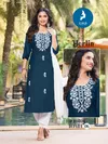 Herlin By Kaya Rayon Straight Cut Kurti With Bottom Dupatta Orders In India