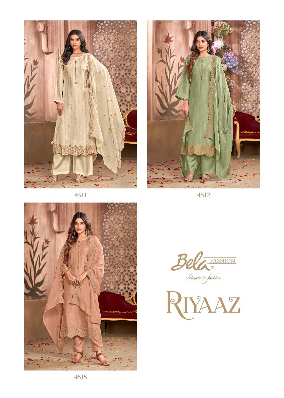 Riyaaz By Bela Silk Traditional Wear Stylish Dress Material Bulk Orders In India