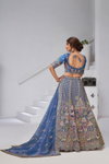 Teal Blue Colour Organza Tissue Designer Bridal Lehenga With Blouse And Dupatta Wholesale In India Kf 2156