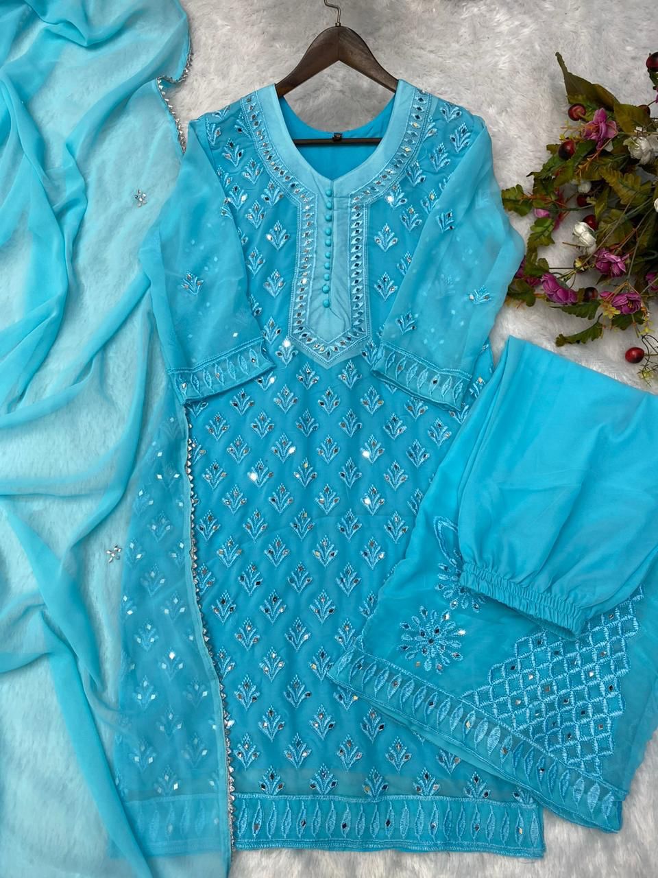 LG 1536 Faux Georgette Readymade Suits Catalog