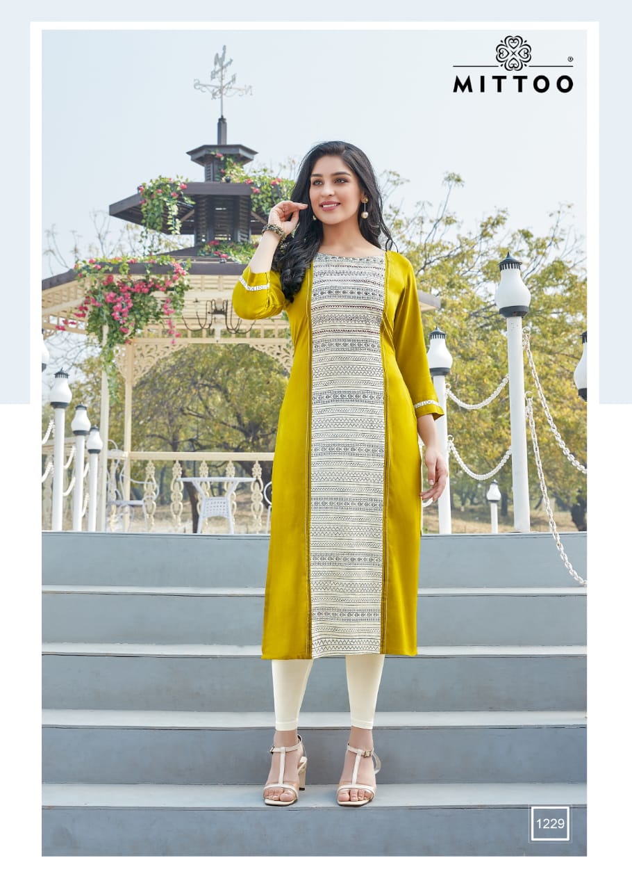 Mittoo Palak 26 Latest Fancy Designer Casual Wear Rayon Printed  Long Kurti Collection
