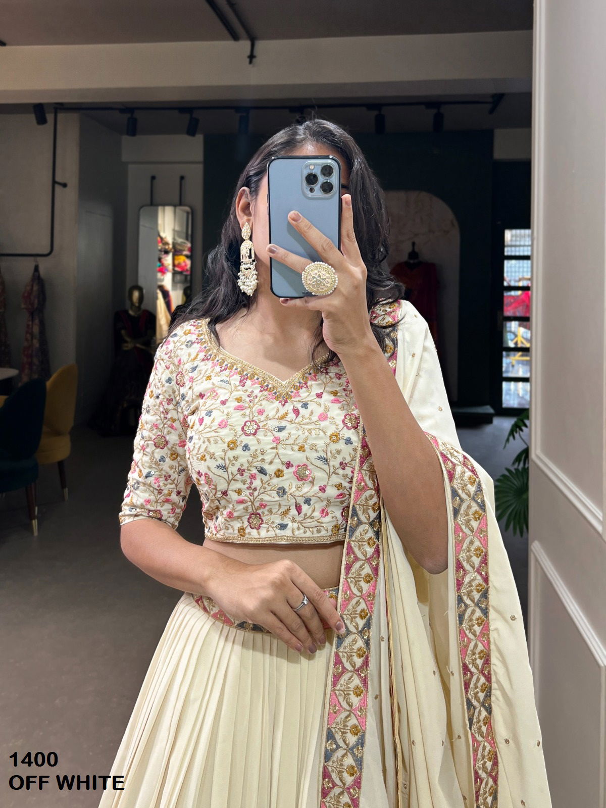 Aawiya 1400 Off White Designer Georgette Embroidery Occasion Lehenga Choli Manufacturers