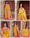 Yellow Colour Soft Silk 6014 Lichi Soft Silk Jacquard Work Festival Wear Saree Wholesale In India