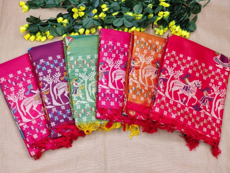 Kc 321 Festive Wear Printed Raw Silk Saree Online Wholesale