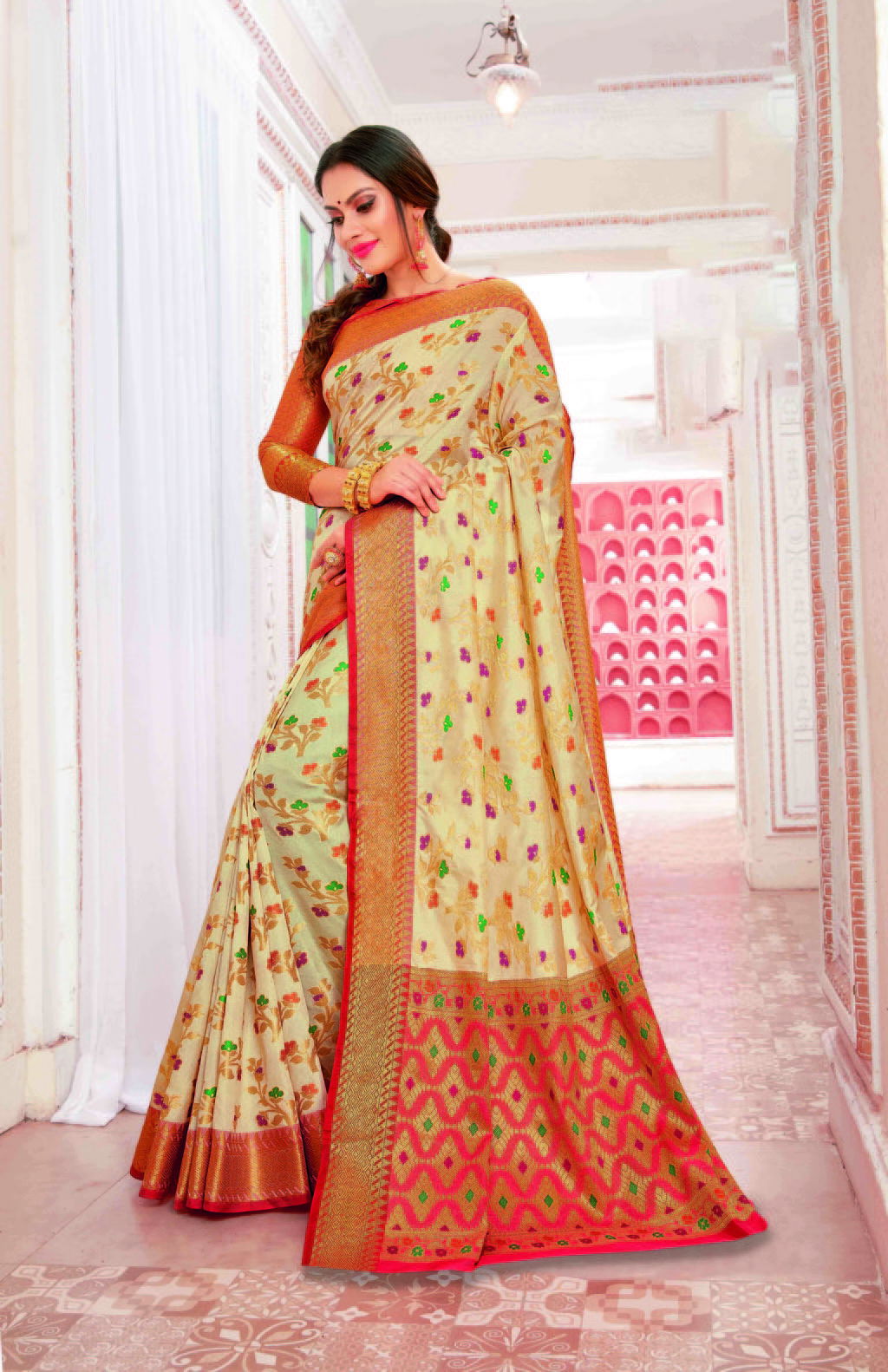 Sangam Purva Heavy Latest Designer Fancy Wedding Wear Banarsi Silk Printed Sarees Collection
