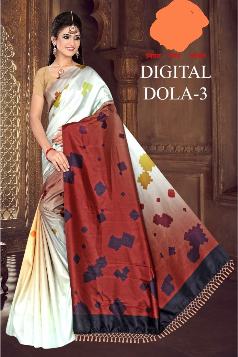 Green Chilli Digital Dola Latest Designer Party Wear Global Linen Juth Digital Printed Saree Collection