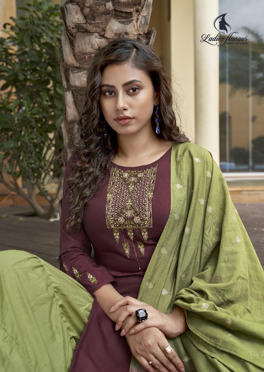 Ladies Flavour Ruhana 1 Festive Wear Maslin With Embroidery With Heavy Khatli Work Ready Made Collection
