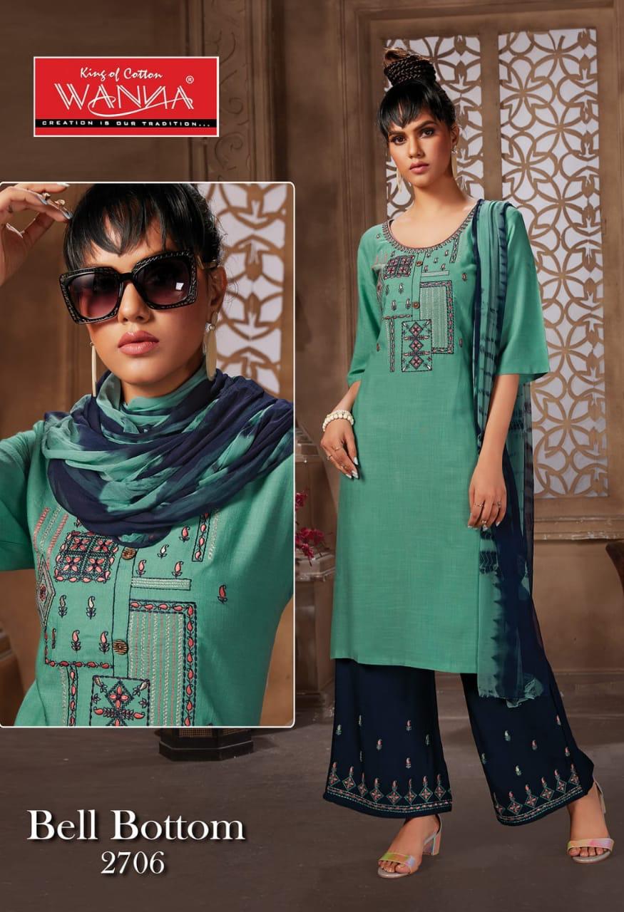 Wanna Bell Bottom Ethnic Wear Rayon Ethnic Wear Ready Made Collection
