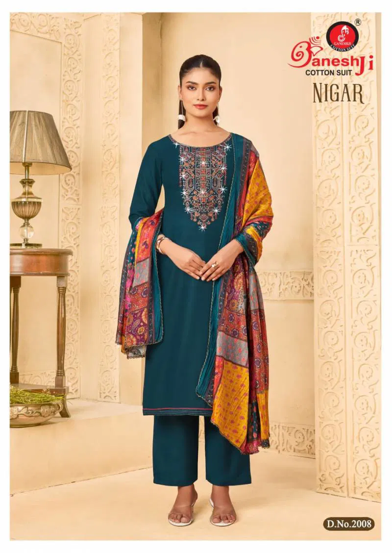 Nigar Vol 02 By Ganeshji Cotton Printed Dress Material Wholesale Market In Surat