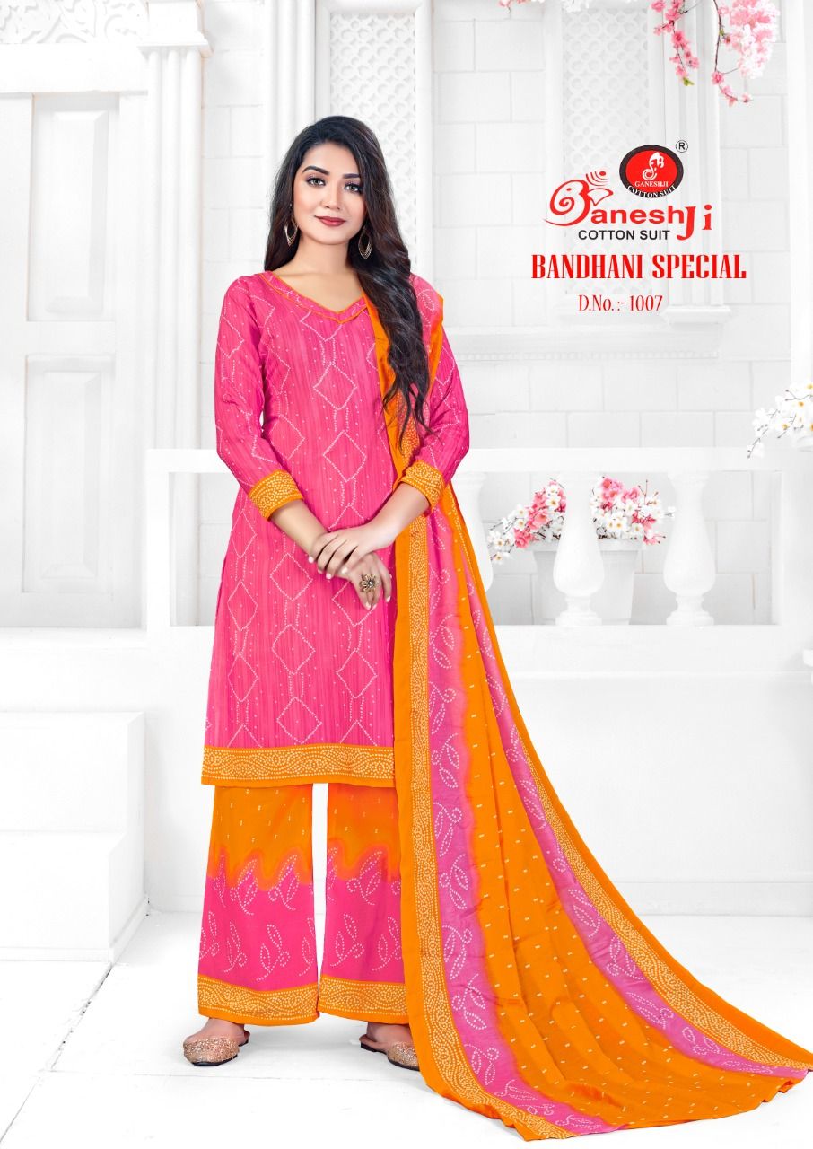 Ganeshji Bandhani Special Casual Daily Wear Cotton Printed Dress Material Collection