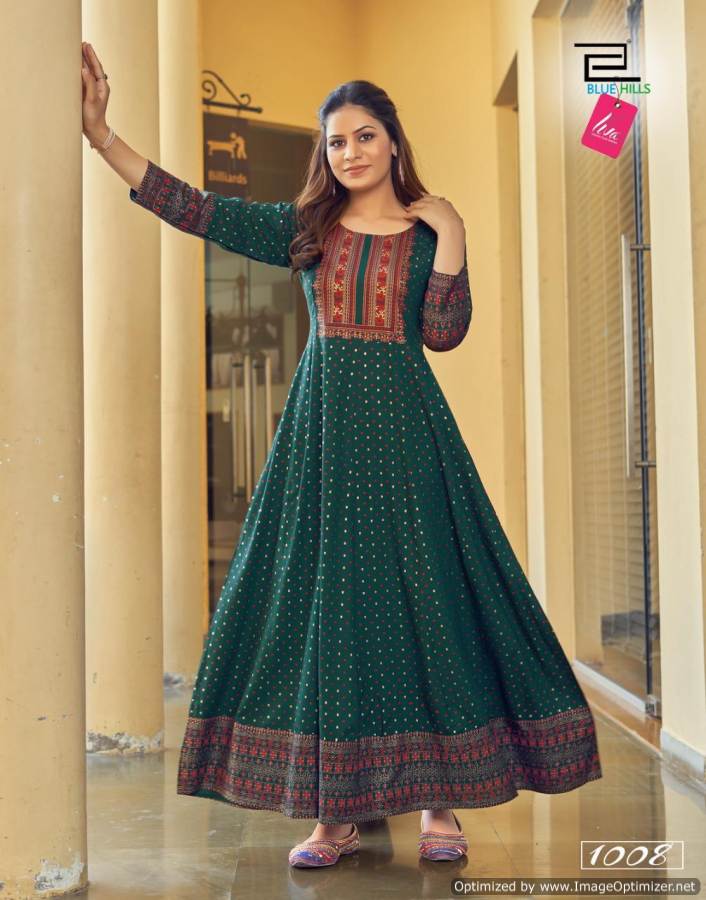 Blue Hills Glamour 5 Latest Designer Party Wear Long Kurti Collection