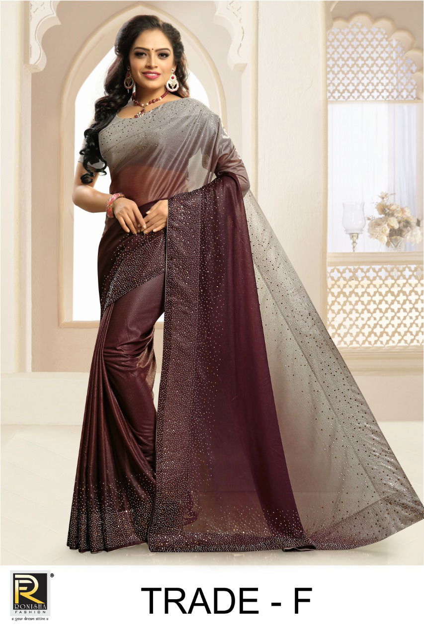 Ronisha Trade Fancy Party Wear Lycra Designer Saree Collection
