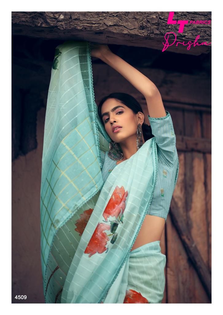 Lt Prisha Ethnic Wear Organza Silk Designer Printed Saree Collection
