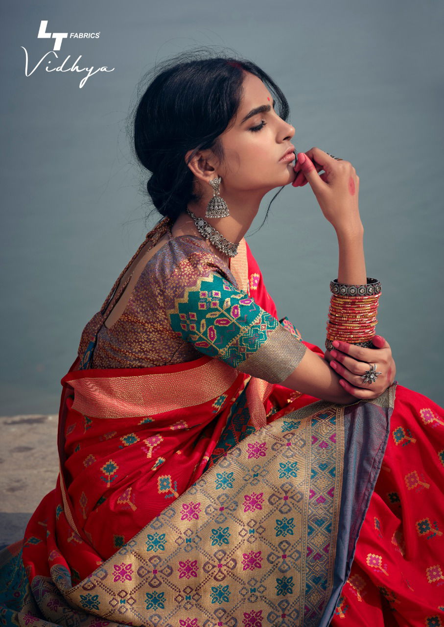 Lt Vidhya Silk Latest Fancy Heavy Festive Wear Wear Printed Cotton Weaving Sarees Collection

