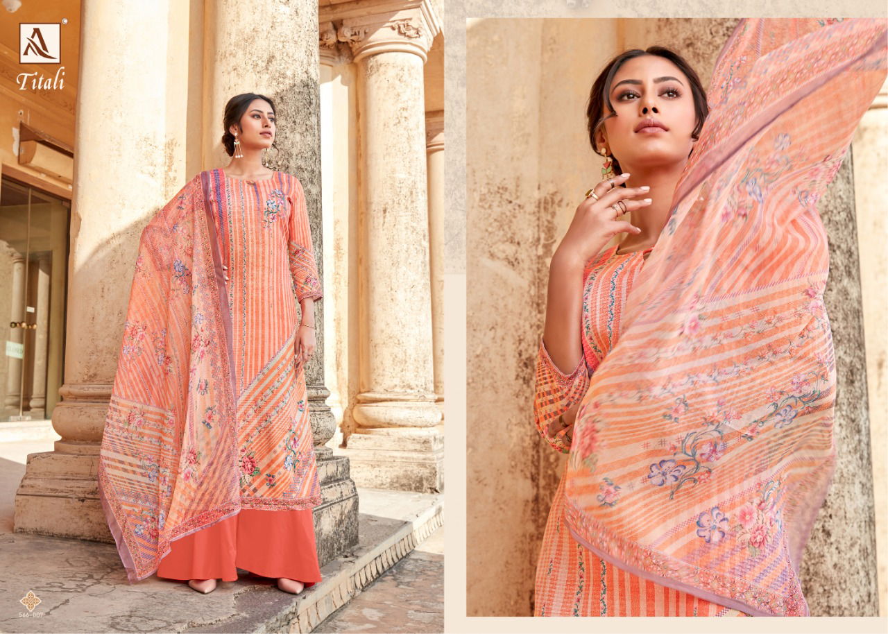Alok Titali Ethinc Wear Designer Printed Jam Satin Salwar Kameez Collection
