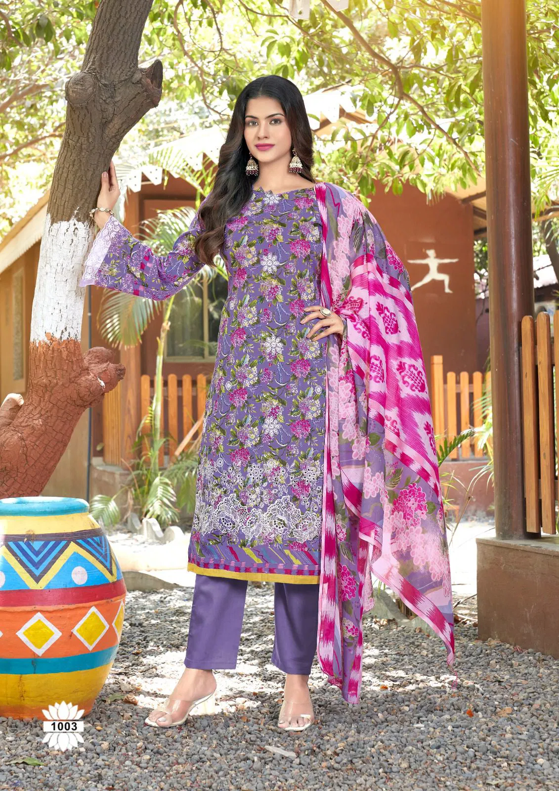 Mira Nur Vol 1 By Hala Cotton Chikankari Digital Printed Dress Material Orders In India
