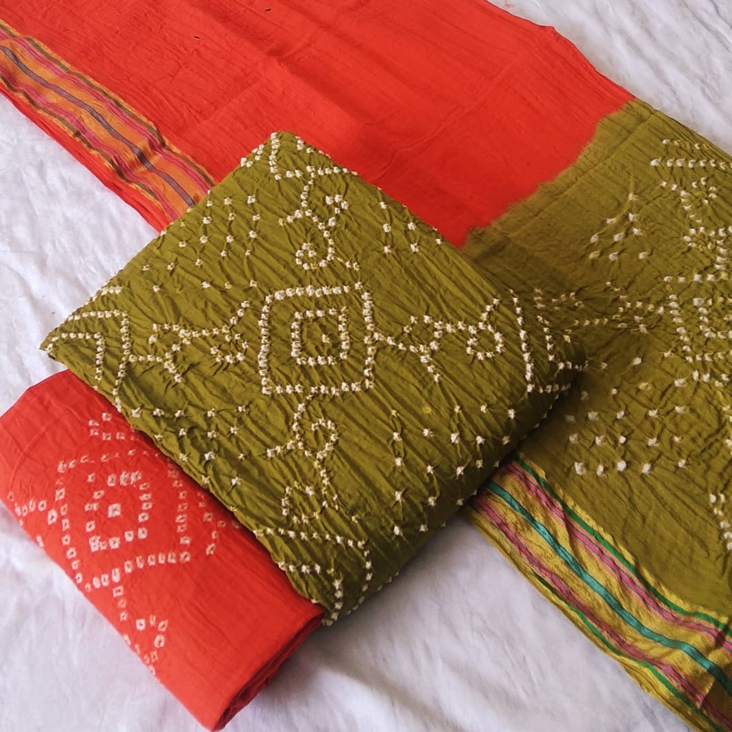 Satin Bandhej 2.0 Regular Wear Cotton Printed Designer Dress Material Collection
