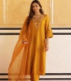 Naisha K 137 Russian Silk Embroidered Kurti Bottom With Dupatta Suppliers In India