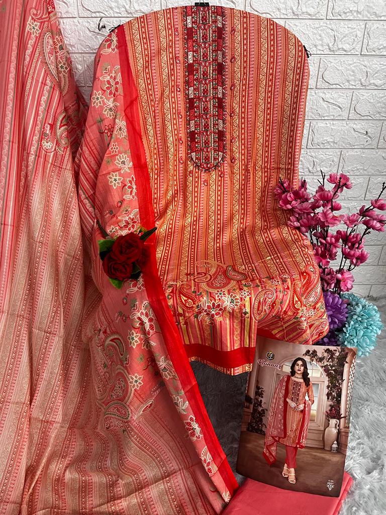 Kainaaz By Keval Fab Cotton Print Embroidered Designer Salwar Kameez Catalog
