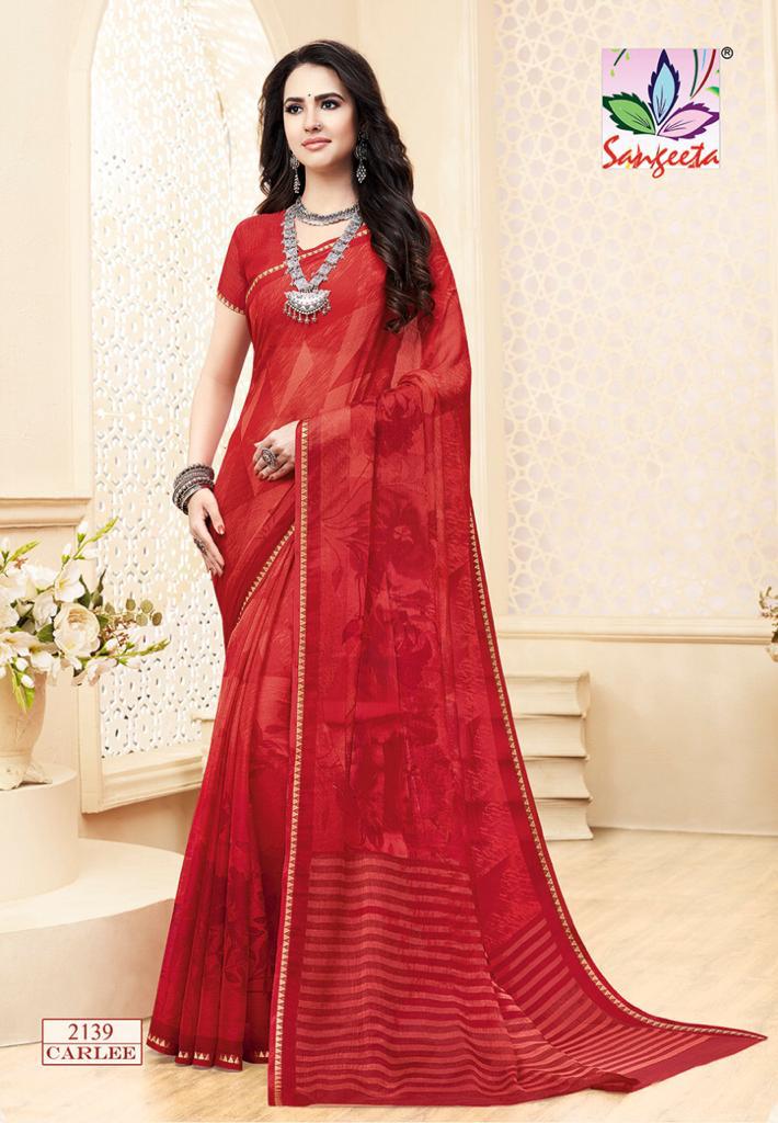 Sangeeta Latest Collection Of Casual Daily Wear Printed Chiffon Saree 