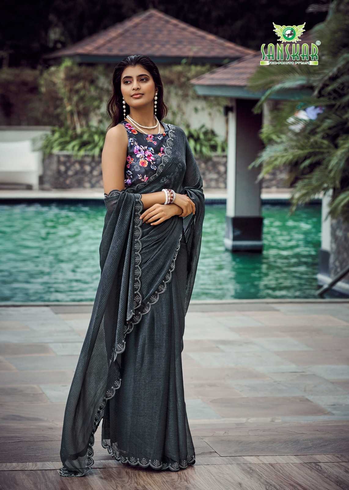 Husn By Sanskar Simmer Saree Wholesale In India