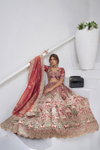 Pink Colour Organza Tissue Designer Bridal Lehenga With Blouse And Dupatta Wholesale Suppliers In Mumbai Kf 2156