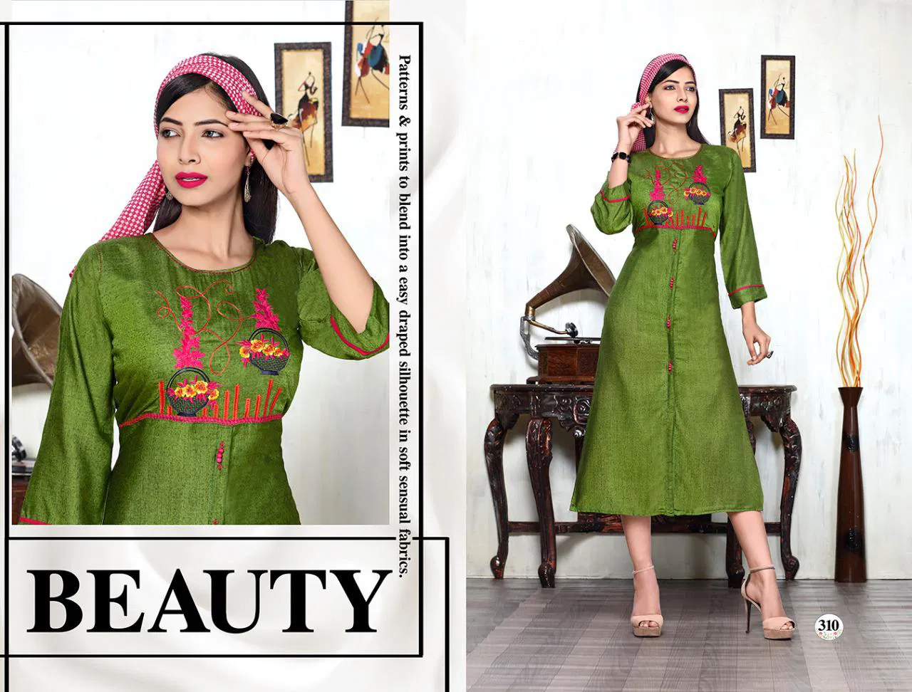 Trendy Melody 2 Heavy Rayon Hot Fix Butta Work Latest Designer Party Wear Stylish Kurtis Collections