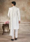 White Color Outluk Wedding Vol 46 Silk Embroidered Pintex Work Kurta With Pajama Manufacturers 4602
