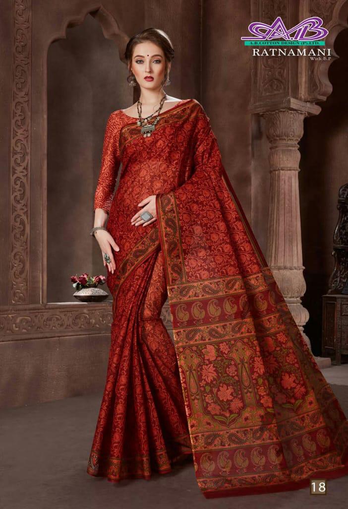 Ab Ratnamani 1 Latest Regular Wear Cotton weaving Designer Printed Sarees Collection
