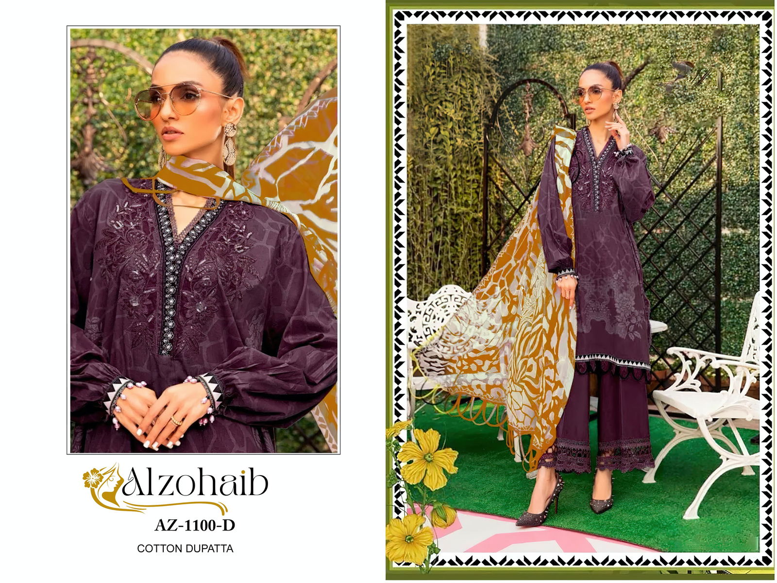 Alzohaib Az 1100 A To D Cotton Printed Pakistani Suits Orders In India