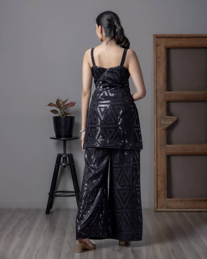 Tcs 118 Black Silk Designer Party Wear Readymade Suits Suppliers In India