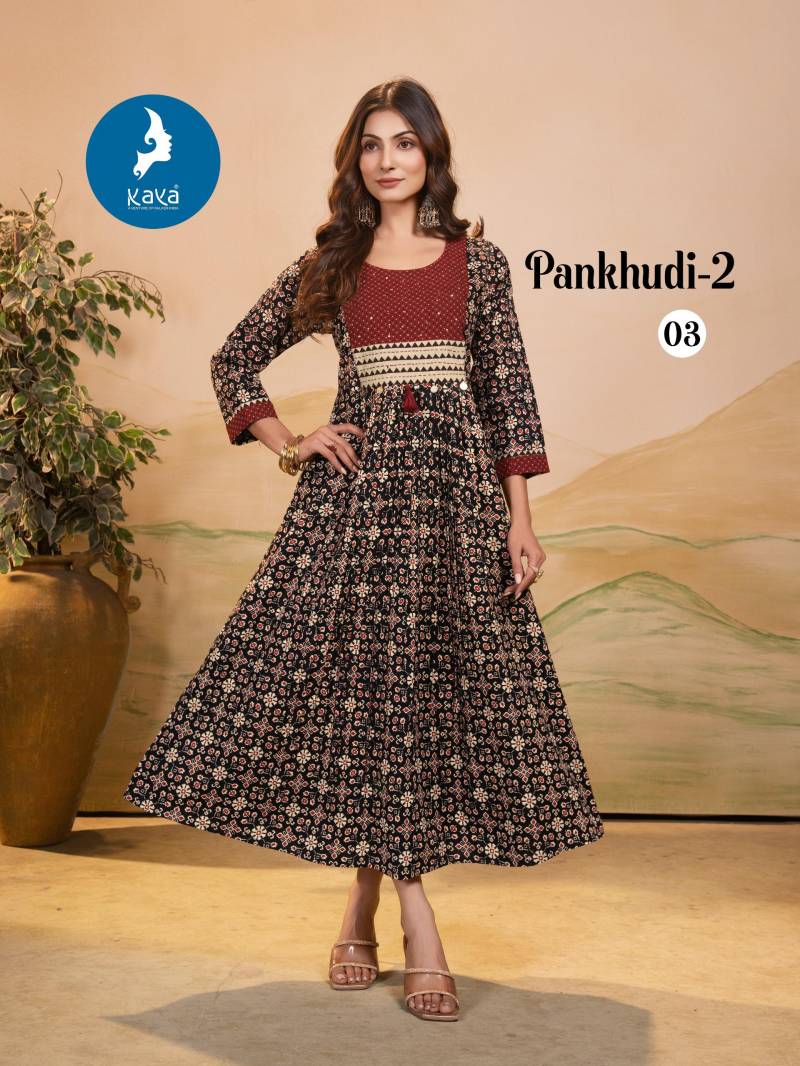 Pankhudi 2 By Kaya Printed Casual Wear Kurti Wholesale Market Surat