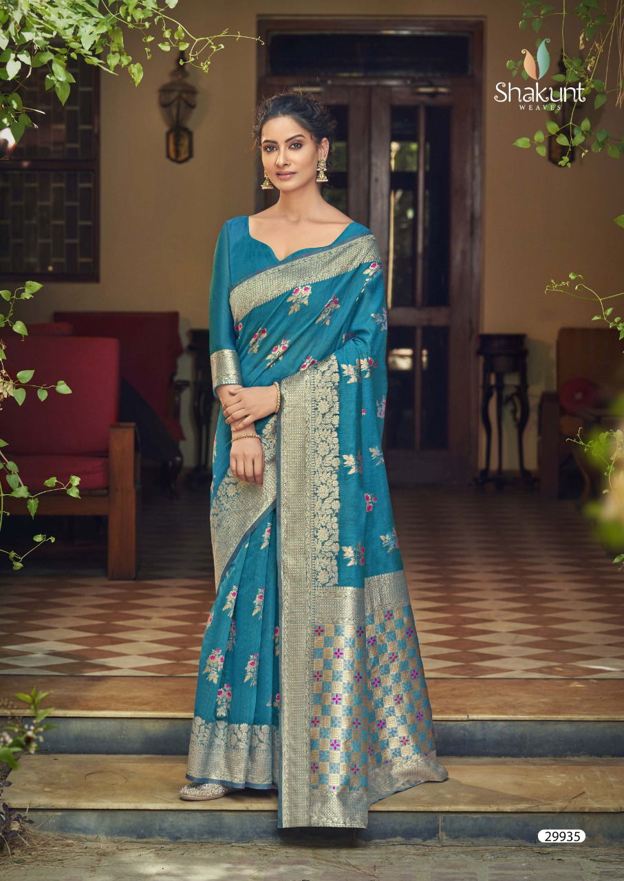 SHAKUNT PREETMA Festive Wear Cotton Weaving fancy Designer Saree Collection