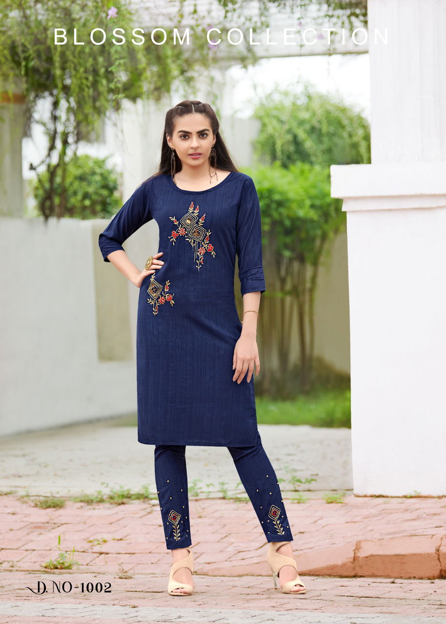 Rangjyot Aarohi 1 Ethnic Wear Rayon With Khatli Work Kurtis With Bottom Collection
