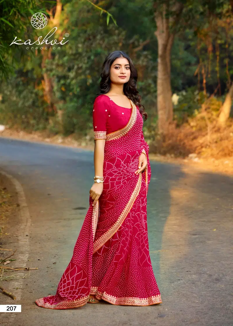Chuneri Vol 2 By Kashvi Mono Georgette Daily Wear Saree Orders In India